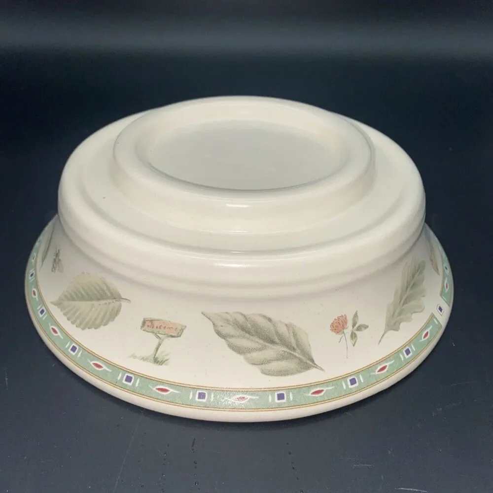 Pfaltzgraff Naturewood Hurricane Candle Bottom Piece No Glass- Replacement Piece